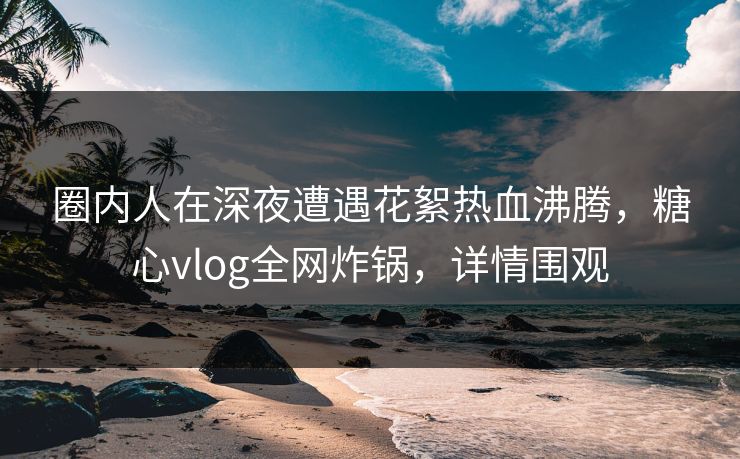 圈内人在深夜遭遇花絮热血沸腾,糖心vlog全网炸锅,详情围观 圈内人在深夜遭遇花絮热血沸腾,糖心vlog全网炸锅,详情围观